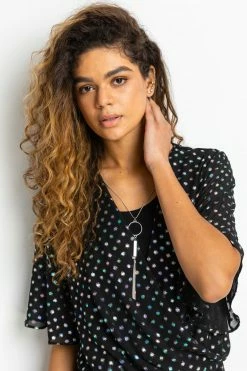 Roman Black Foil Spot Print Top And Necklace 10 Roman Black Foil Spot Print Top And Necklace -Roman Sales Shop unnamed file 8312