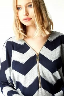 Roman Grey Zig Zag Print Zip Front Top 9 Roman Grey Zig Zag Print Zip Front Top -Roman Sales Shop unnamed file 8327