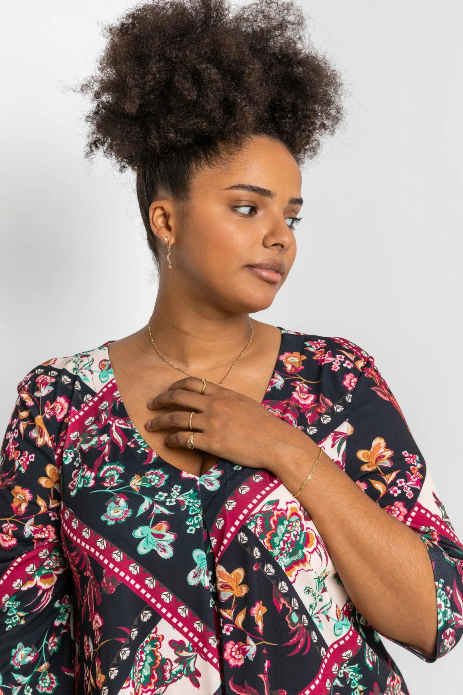 Roman Red Curve Tile Print Tunic Top 6 Roman Red Curve Tile Print Tunic Top - Image 4