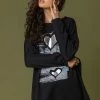 Roman Black Foil Heart Print Tunic Top 2 Roman Black Foil Heart Print Tunic Top -Roman Sales Shop unnamed file 8339
