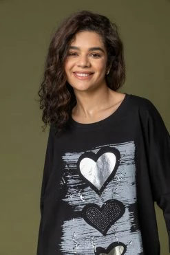 Roman Black Foil Heart Print Tunic Top 13 Roman Black Foil Heart Print Tunic Top -Roman Sales Shop unnamed file 8343