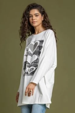 Roman Black Foil Heart Print Tunic Top 15 Roman Black Foil Heart Print Tunic Top -Roman Sales Shop unnamed file 8345