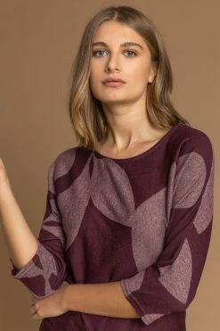 Roman Purple Floral Colour Block Jersey Top -Roman Sales Shop unnamed file 8361