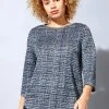 Roman Blue Contrast Check Print Jersey Knit Top 2 Roman Blue Contrast Check Print Jersey Knit Top -Roman Sales Shop unnamed file 8363