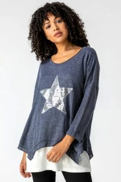 Roman Blue Star Sequin Hanky Hem Layered Top 11 Roman Blue Star Sequin Hanky Hem Layered Top -Roman Sales Shop unnamed file 8380