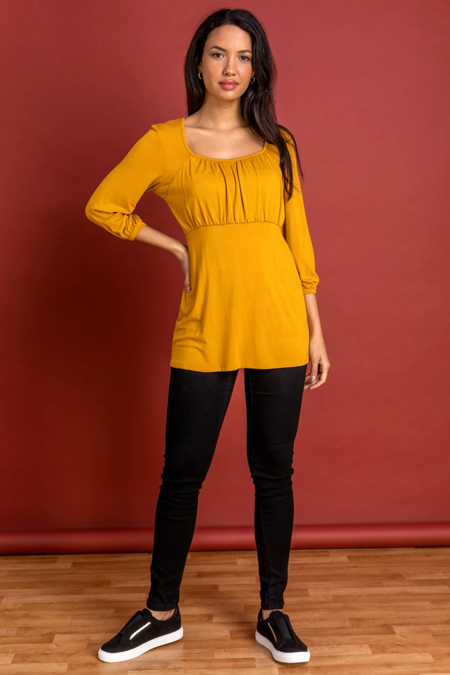 Roman Amber Gathered Front Detail Top 6 Roman Amber Gathered Front Detail Top - Image 4