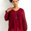 Roman Red Curve Chiffon Top With Necklace 2 Roman Red Curve Chiffon Top With Necklace -Roman Sales Shop unnamed file 8393