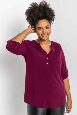 Roman Black Curve Plain Button Detail Top -Roman Sales Shop unnamed file 8415