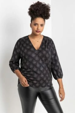 Roman Black Curve Glitter Sparkle Tunic Top -Roman Sales Shop unnamed file 8437