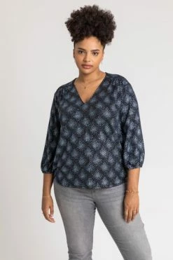 Roman Black Curve Glitter Sparkle Tunic Top -Roman Sales Shop unnamed file 8438