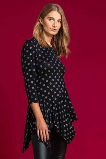 Roman Silver Shimmer Spot Hanky Hem Top 7 Roman Silver Shimmer Spot Hanky Hem Top - Image 5