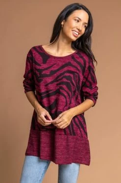 Roman Grey Animal Print Contrast Hem Tunic 14 Roman Grey Animal Print Contrast Hem Tunic -Roman Sales Shop unnamed file 8449