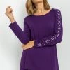 Roman Purple Eyelet Embellished Sleeve Jersey Top 1 Roman Purple Eyelet Embellished Sleeve Jersey Top -Roman Sales Shop unnamed file 8451