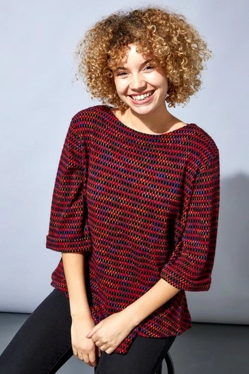 Roman Red Rainbow Textured Tunic Top 7 Roman Red Rainbow Textured Tunic Top - Image 5