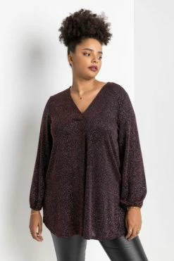 Roman Red Curve Pleat Front Shimmer Tunic Top 11 Roman Red Curve Pleat Front Shimmer Tunic Top -Roman Sales Shop unnamed file 8465