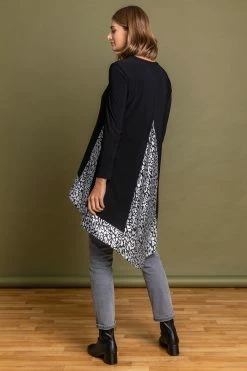 Roman Black Glitter Animal Print Dipped Hem Top 9 Roman Black Glitter Animal Print Dipped Hem Top -Roman Sales Shop unnamed file 8468