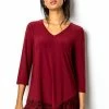 Roman Red Asymmetric Lace Hem Jersey Top 2 Roman Red Asymmetric Lace Hem Jersey Top -Roman Sales Shop unnamed file 8476