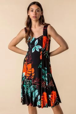 Roman Multi Tropical Print Panel Swing Dress -Roman Sales Shop unnamed file 848