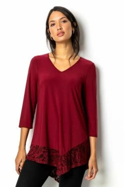 Roman Red Asymmetric Lace Hem Jersey Top 12 Roman Red Asymmetric Lace Hem Jersey Top -Roman Sales Shop unnamed file 8480