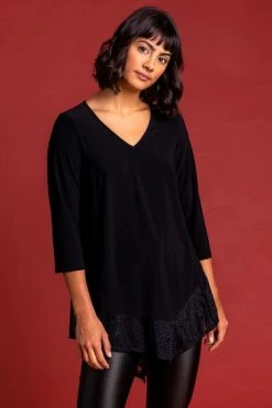 Roman Red Asymmetric Lace Hem Jersey Top 13 Roman Red Asymmetric Lace Hem Jersey Top -Roman Sales Shop unnamed file 8481