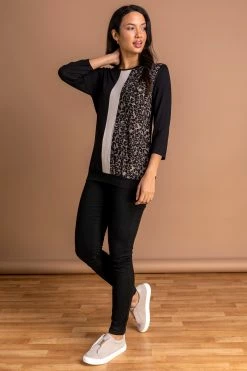 Roman Black Animal Print Colour Block Top 9 Roman Black Animal Print Colour Block Top -Roman Sales Shop unnamed file 8499