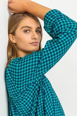 Roman Green Gingham Printed Frill Hem Top 10 Roman Green Gingham Printed Frill Hem Top -Roman Sales Shop unnamed file 8515