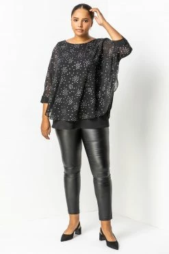 Roman Black Curve Foil Print Overlay Top 9 Roman Black Curve Foil Print Overlay Top -Roman Sales Shop unnamed file 8527