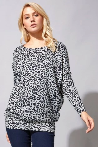Roman Navy Animal Print Jersey Top 7 Roman Navy Animal Print Jersey Top - Image 5