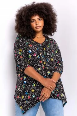 Roman Black Curve Abstract Floral Hanky Hem Top 10 Roman Black Curve Abstract Floral Hanky Hem Top -Roman Sales Shop unnamed file 8551