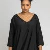 Roman Black Curve Plain V Neck Jersey Top 1 Roman Black Curve Plain V Neck Jersey Top -Roman Sales Shop unnamed file 8577