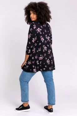 Roman Black Curve Floral Print Tunic Top 9 Roman Black Curve Floral Print Tunic Top -Roman Sales Shop unnamed file 8585