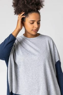 Roman Grey Curve Colour Block Slouchy Top 10 Roman Grey Curve Colour Block Slouchy Top -Roman Sales Shop unnamed file 8591