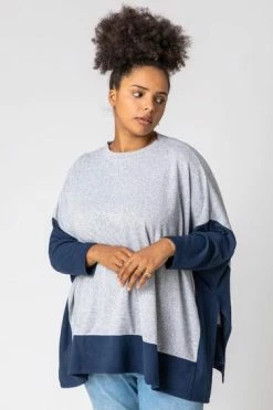 Roman Grey Curve Colour Block Slouchy Top 11 Roman Grey Curve Colour Block Slouchy Top -Roman Sales Shop unnamed file 8592