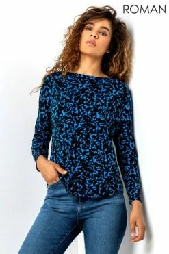 Roman Blue Abstract Animal Print Tunic Top 13 Roman Blue Abstract Animal Print Tunic Top -Roman Sales Shop unnamed file 8598