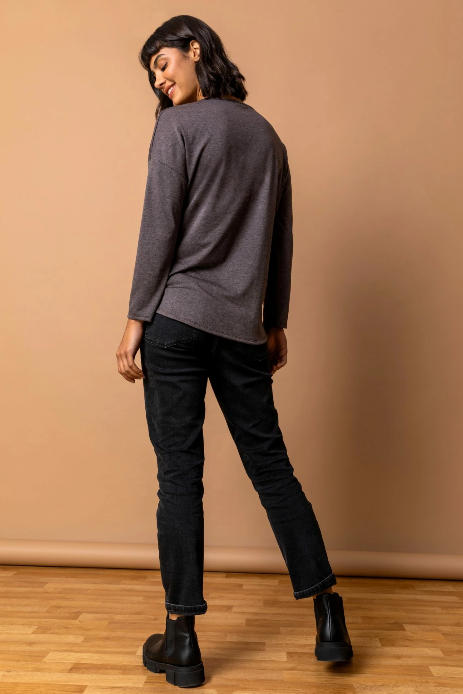 Roman Grey Animal Foil Print Top 4 Roman Grey Animal Foil Print Top - Image 2