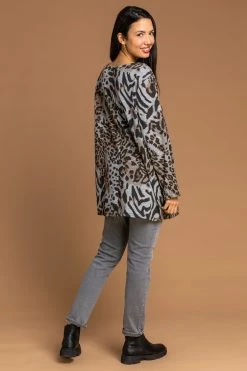 Roman Grey Animal Print Pocket Top 11 Roman Grey Animal Print Pocket Top -Roman Sales Shop unnamed file 8607