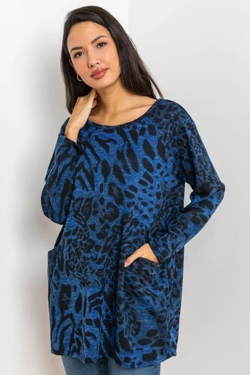 Roman Grey Animal Print Pocket Top 8 Roman Grey Animal Print Pocket Top - Image 6