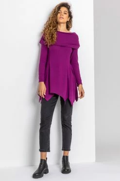 Roman Pink Longline Bardot Hanky Hem Top 10 Roman Pink Longline Bardot Hanky Hem Top -Roman Sales Shop unnamed file 8617