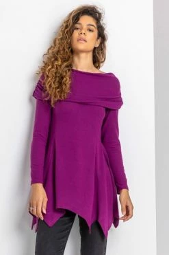 Roman Pink Longline Bardot Hanky Hem Top 13 Roman Pink Longline Bardot Hanky Hem Top -Roman Sales Shop unnamed file 8620