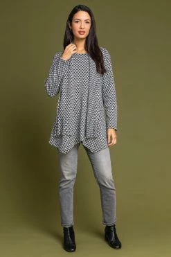 Roman Black Zig Zag Hanky Hem Top With Scarf 12 Roman Black Zig Zag Hanky Hem Top With Scarf -Roman Sales Shop unnamed file 8623