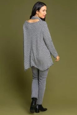 Roman Black Zig Zag Hanky Hem Top With Scarf 13 Roman Black Zig Zag Hanky Hem Top With Scarf -Roman Sales Shop unnamed file 8624