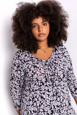 Roman White Curve Floral Print Hanky Hem Top -Roman Sales Shop unnamed file 8637