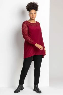 Roman Red Curve Sequin Lace Yoke Jersey Top 9 Roman Red Curve Sequin Lace Yoke Jersey Top -Roman Sales Shop unnamed file 8641