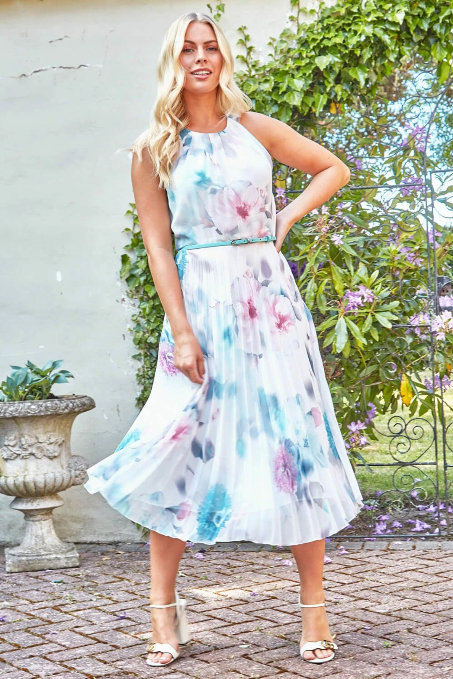 Roman Ivory Floral Print Midi Dress 3 Roman Ivory Floral Print Midi Dress