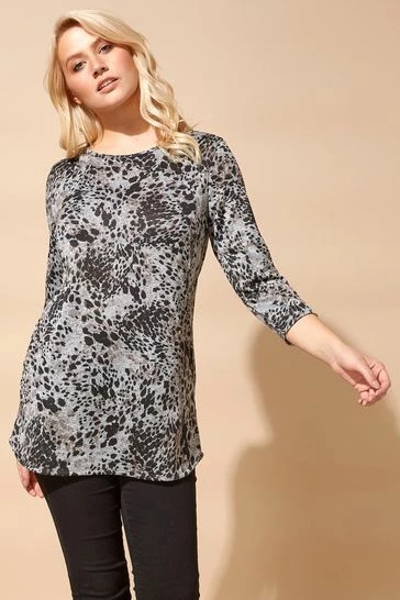Roman Grey Originals Animal Print Pocket Detail Tunic 7 Roman Grey Originals Animal Print Pocket Detail Tunic - Image 5
