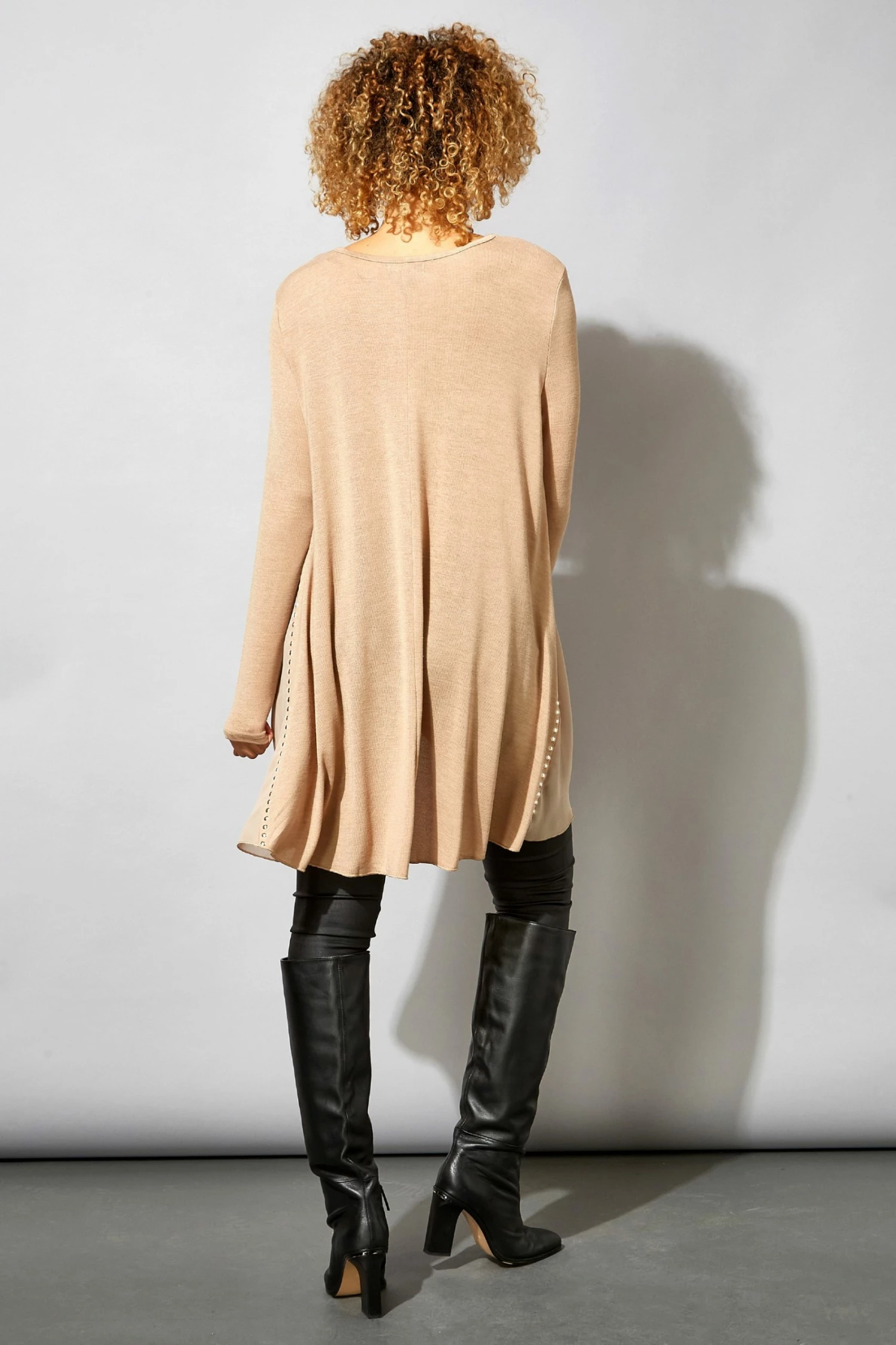 Roman Brown Chiffon Hem Stud Top 4 Roman Brown Chiffon Hem Stud Top - Image 2