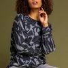 Roman Grey Abstract Animal Print Long Sleeve Top -Roman Sales Shop unnamed file 8687