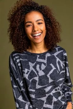 Roman Grey Abstract Animal Print Long Sleeve Top 10 Roman Grey Abstract Animal Print Long Sleeve Top -Roman Sales Shop unnamed file 8690