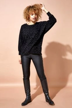 Roman Black Animal Flock Print Top 9 Roman Black Animal Flock Print Top -Roman Sales Shop unnamed file 8699