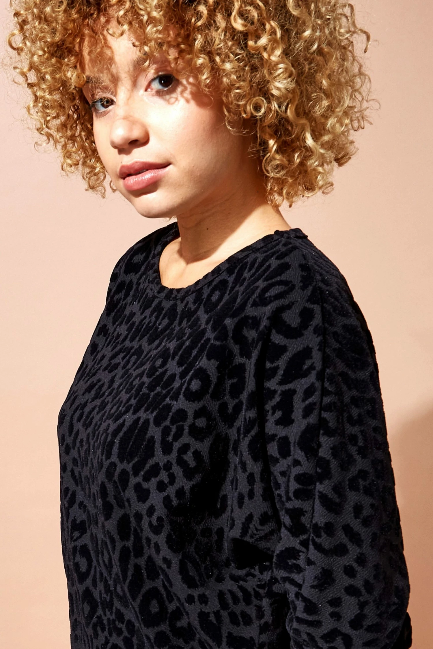 Roman Black Animal Flock Print Top 6 Roman Black Animal Flock Print Top - Image 4